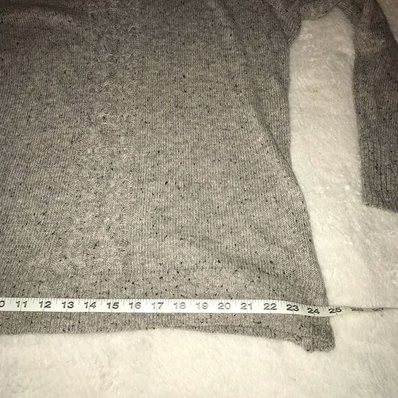 : : TORRID taupe marled keyhole cable knit sweater with thumb holes : : - Picture 9 of 11